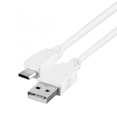 microUSB töltőkábel, 1m, fehér - USBM 1